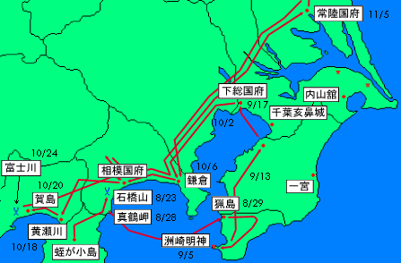 頼朝の移動ルート